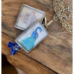 Plunder 2 Charm Necklace Reversible Peacock & Anchor Faith & Inspirational